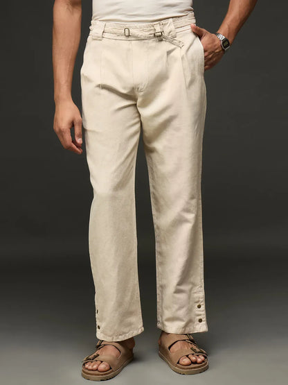 Casual Cargo Trouser With Belt (Off-White)