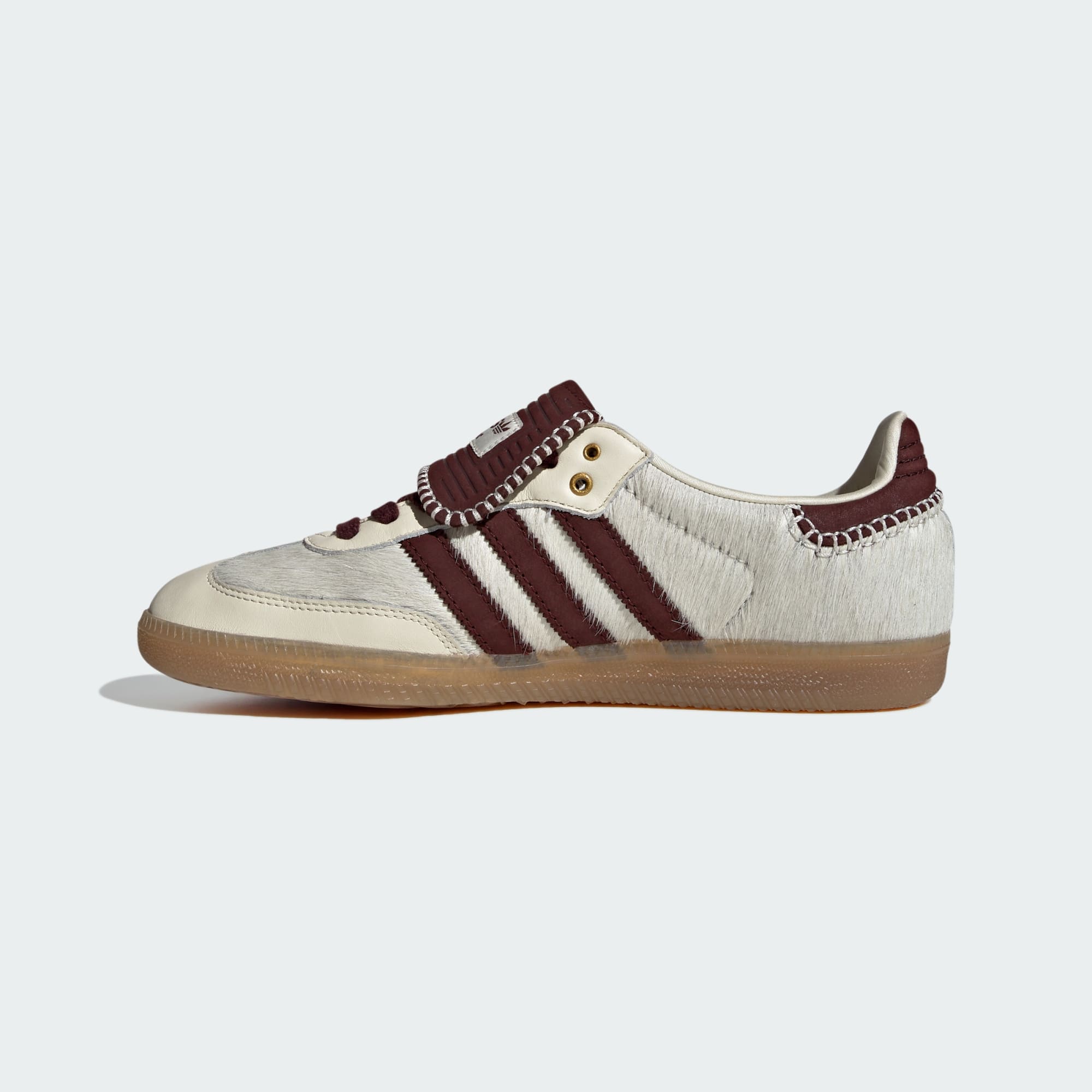 WALES BONNER SAMBA PONY TONAL LOW TRAINERS (CREAM WHITE/MYSTERY BROWN/CREAM WHITE)