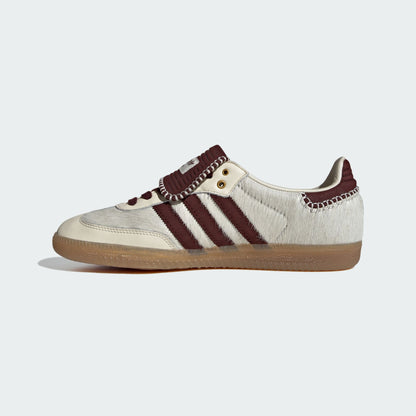 WALES BONNER SAMBA PONY TONAL LOW TRAINERS (CREAM WHITE/MYSTERY BROWN/CREAM WHITE)