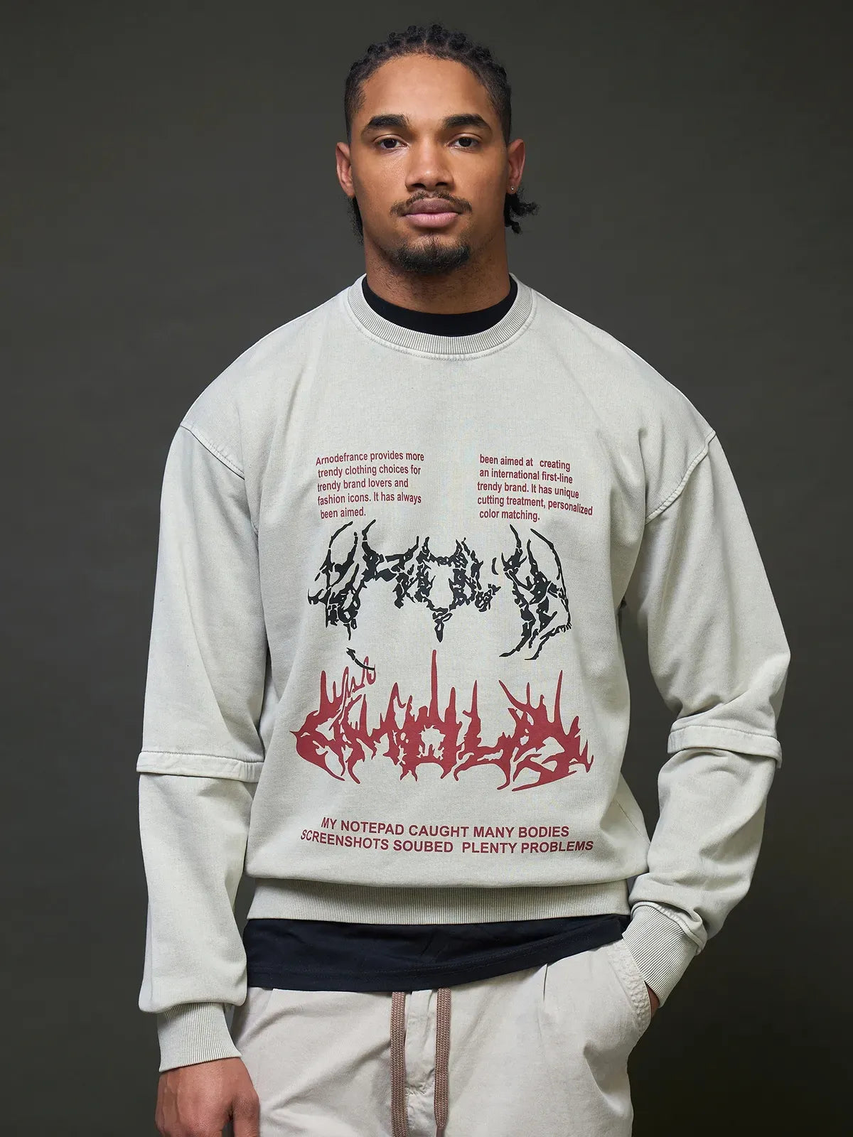 Glitch Code Graphic Sweatshirt (White)