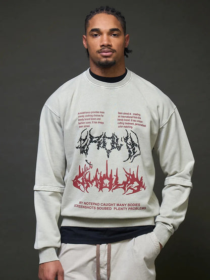 Glitch Code Graphic Sweatshirt (White)
