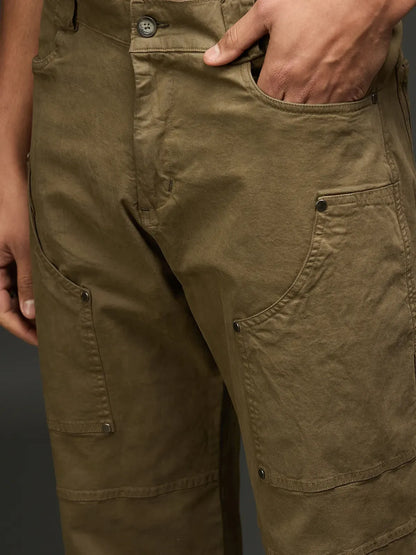 Casual Cargo Pant With Multiple Pockets (Olive)