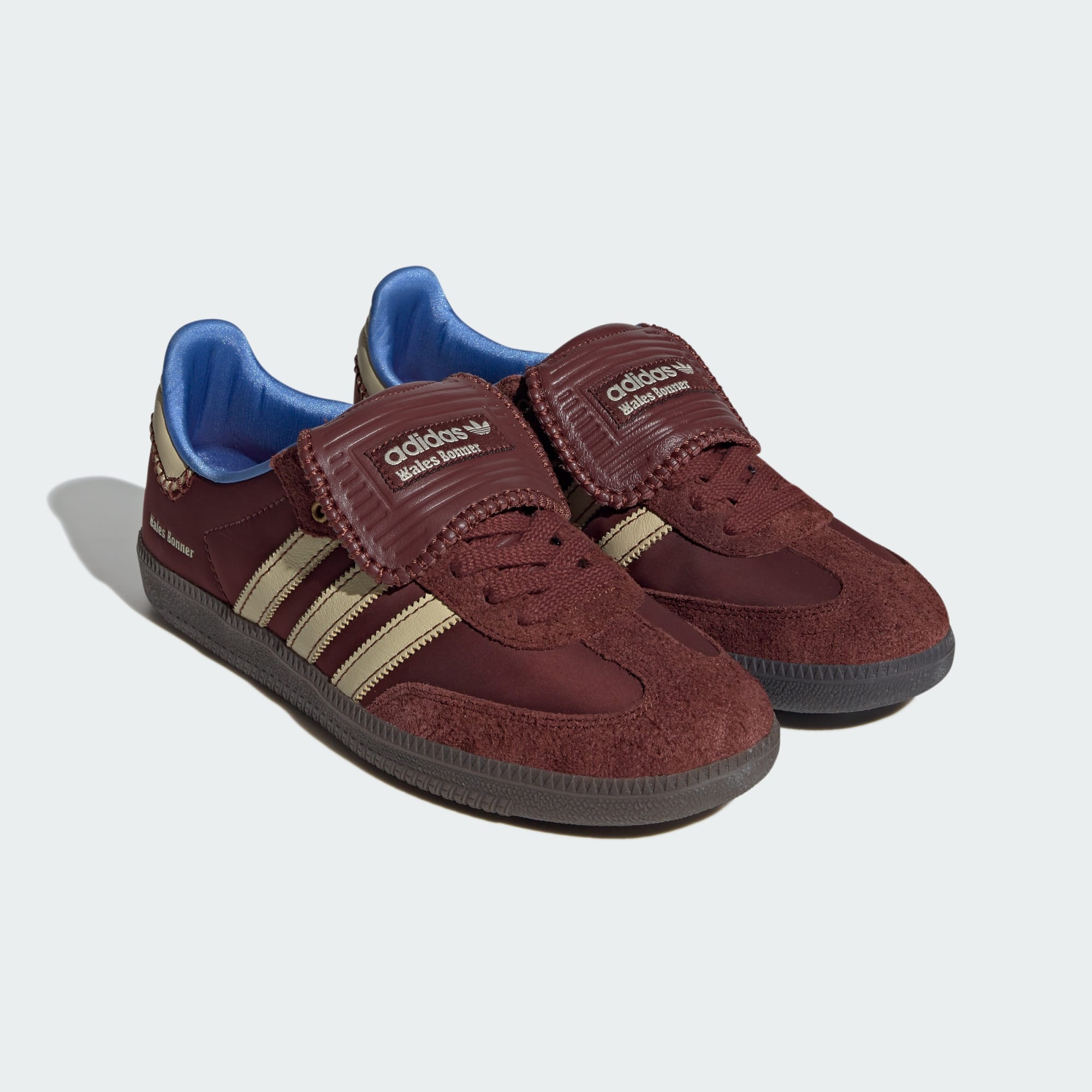 WALES BONNER SAMBA NYLON LOW TRAINERS (BROWN/SANDY BEIGE/LUCKY BLUE)
