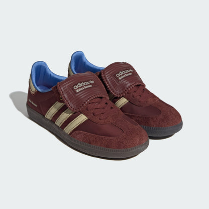 WALES BONNER SAMBA NYLON LOW TRAINERS (BROWN/SANDY BEIGE/LUCKY BLUE)