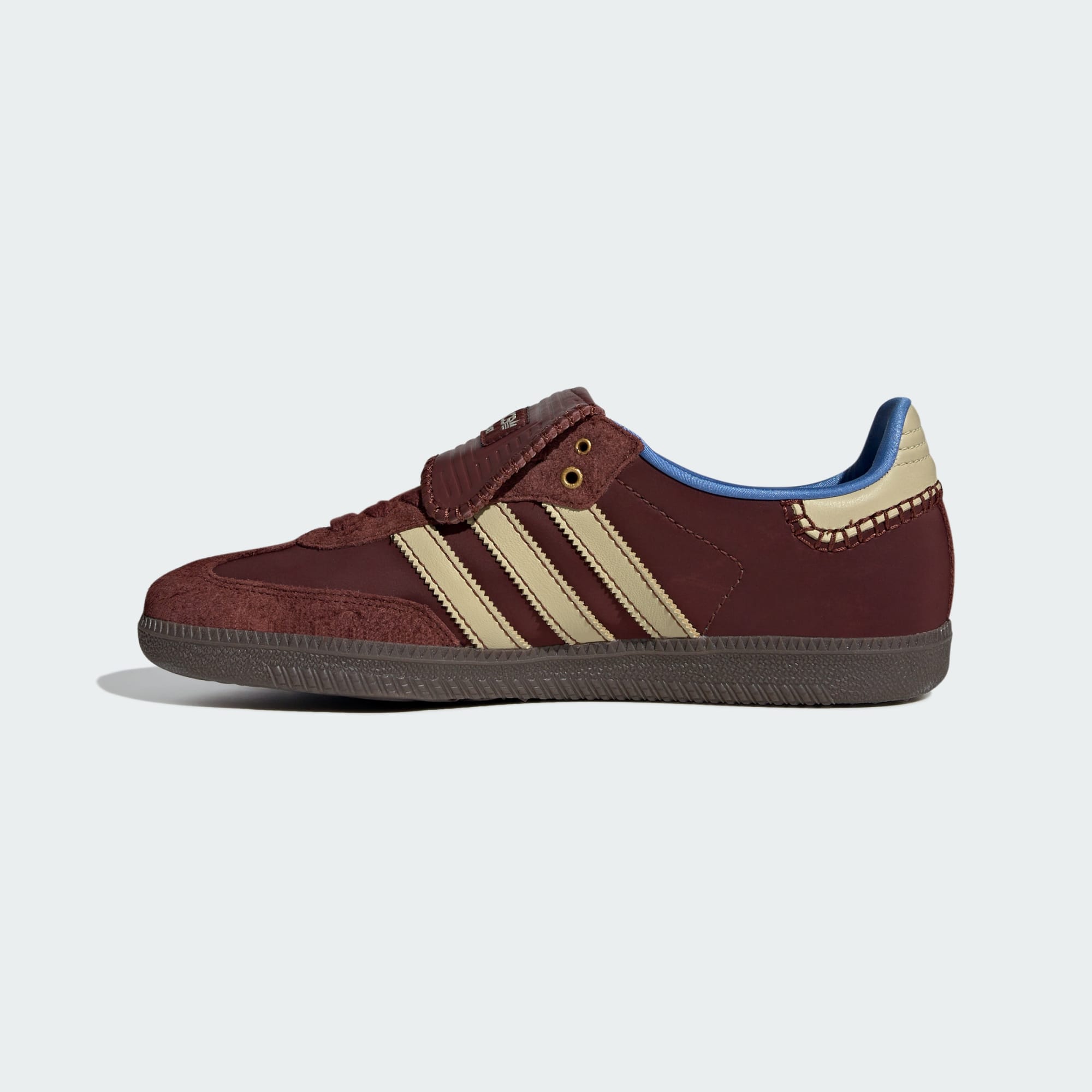 WALES BONNER SAMBA NYLON LOW TRAINERS (BROWN/SANDY BEIGE/LUCKY BLUE)