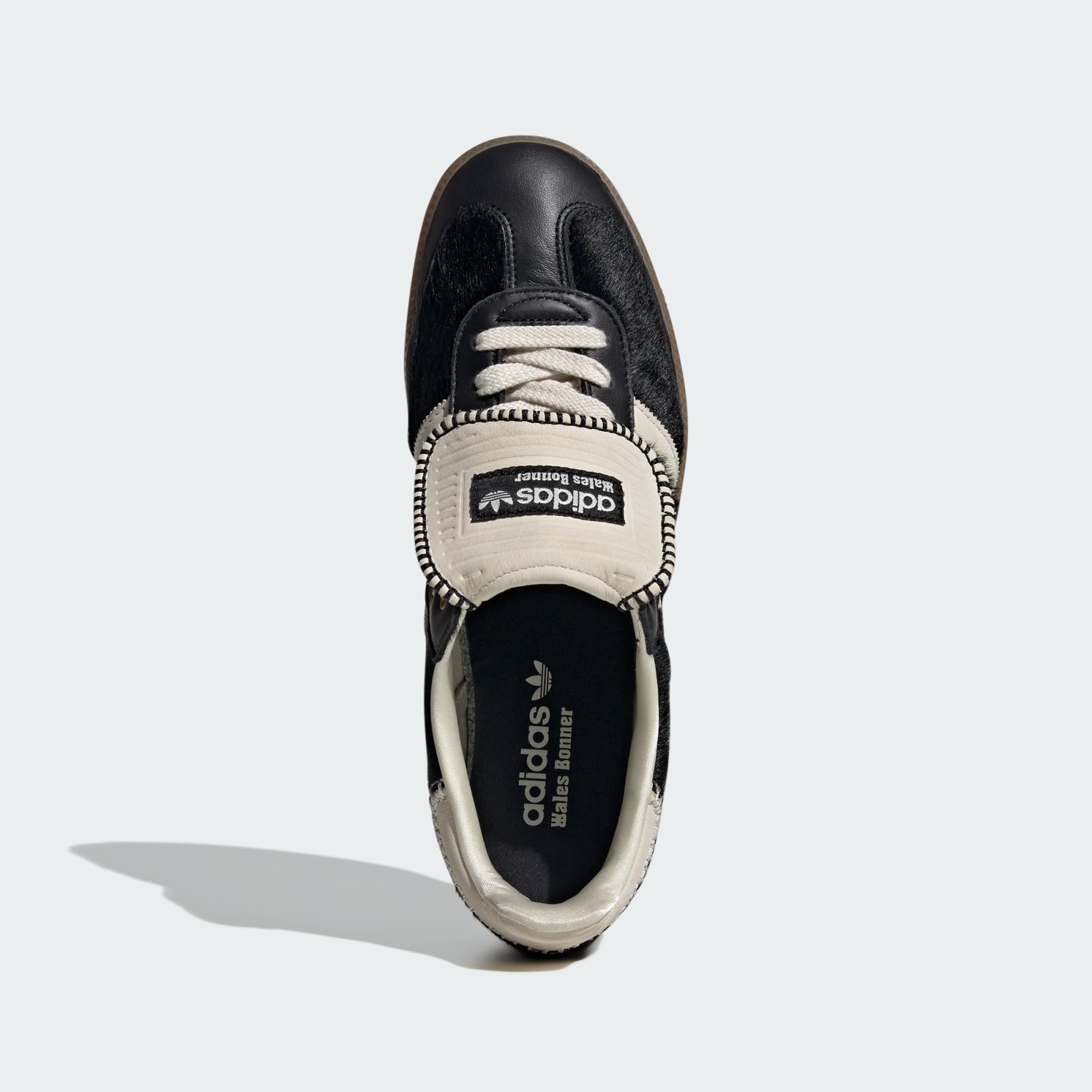 WALES BONNER SAMBA PONY TONAL LOW TRAINERS (CORE BLACK/CREAM WHITE/CREAM WHITE)