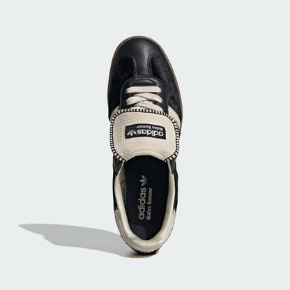 WALES BONNER SAMBA PONY TONAL LOW TRAINERS (CORE BLACK/CREAM WHITE/CREAM WHITE)