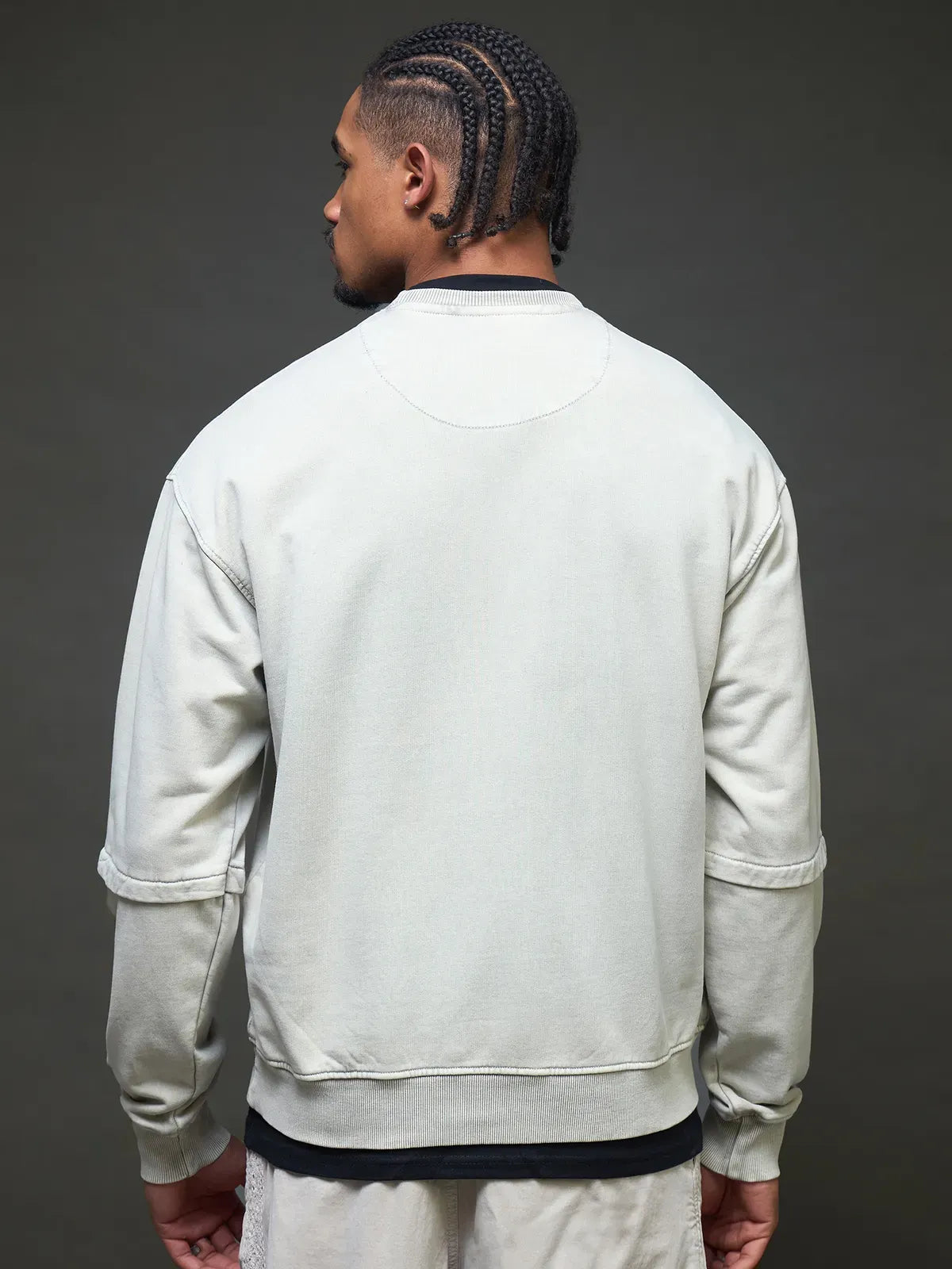 Glitch Code Graphic Sweatshirt (White)