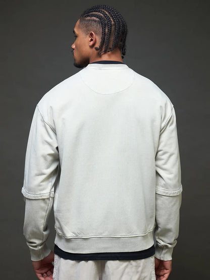 Glitch Code Graphic Sweatshirt (White)