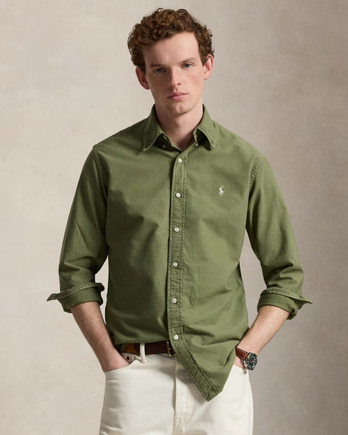 Classic Fit Garment-Dyed Oxford Shirt (Garden Trail)