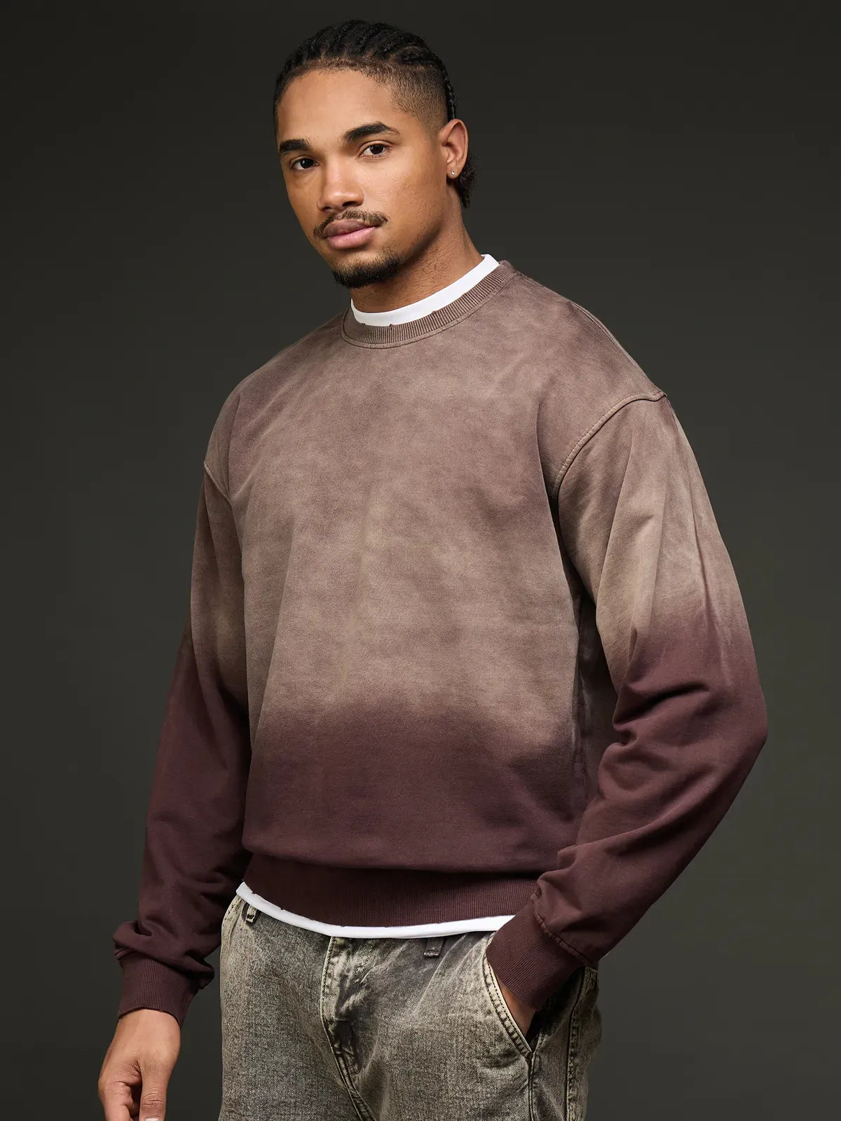 Ombre Crew Neck Shirt (Wine Gradient)