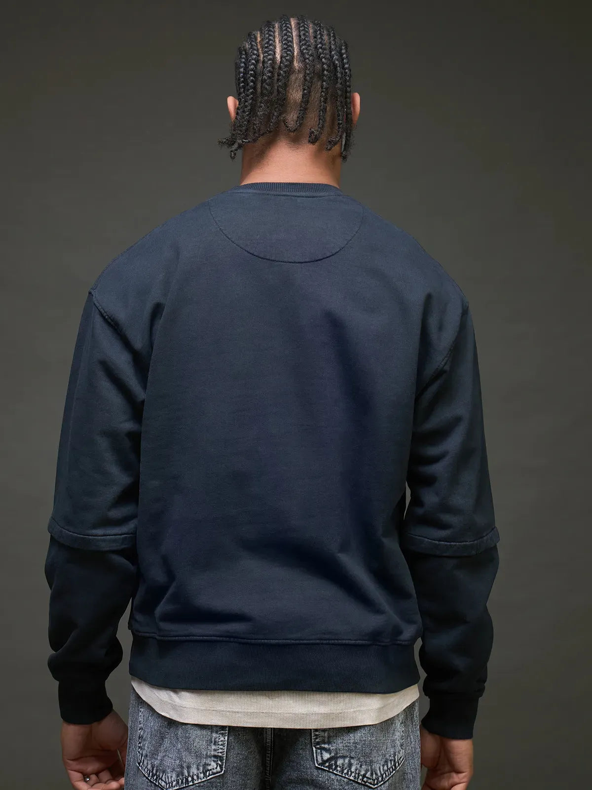 Glitch Code Graphic Sweatshirt (Navy)