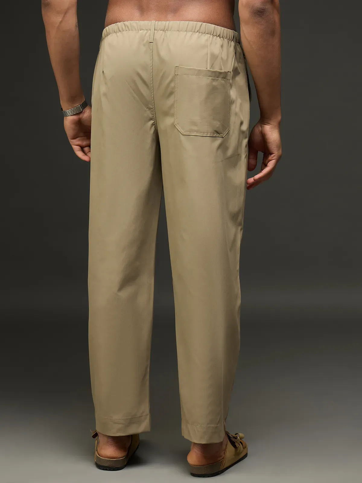 Men's Drawstring Casual Trousers (Khaki)