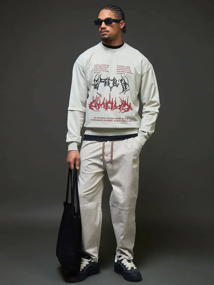 Glitch Code Graphic Sweatshirt (White)