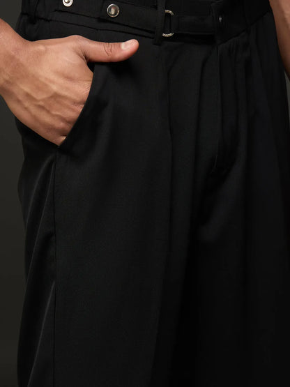 Pleated Formal Trousers (Black)