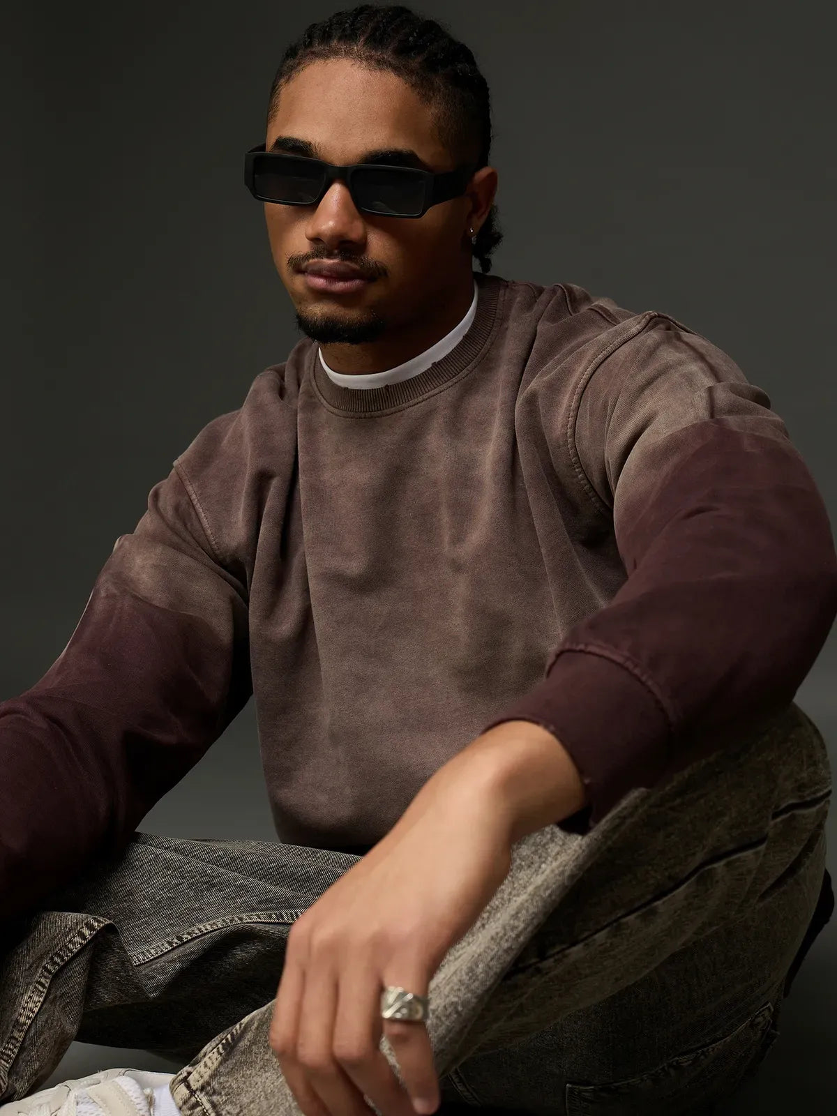 Ombre Crew Neck Shirt (Wine Gradient)
