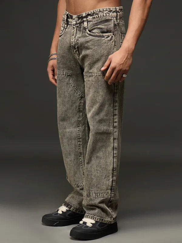 Denim Cargo Pant With Multiple Pockets (Rusty Green)