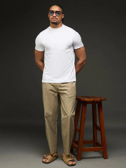 Men's Drawstring Casual Trousers (Khaki)