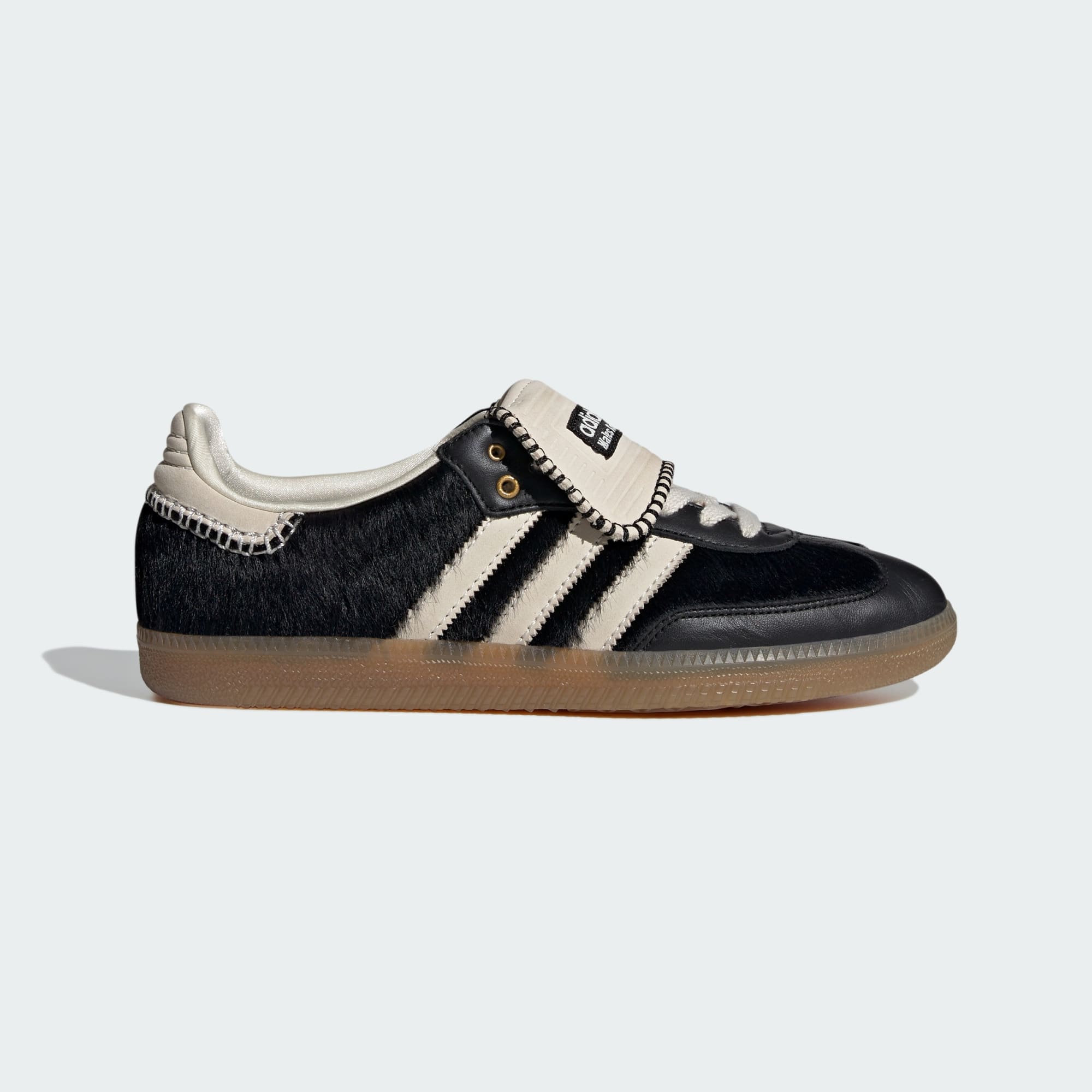 WALES BONNER SAMBA PONY TONAL LOW TRAINERS (CORE BLACK/CREAM WHITE/CREAM WHITE)