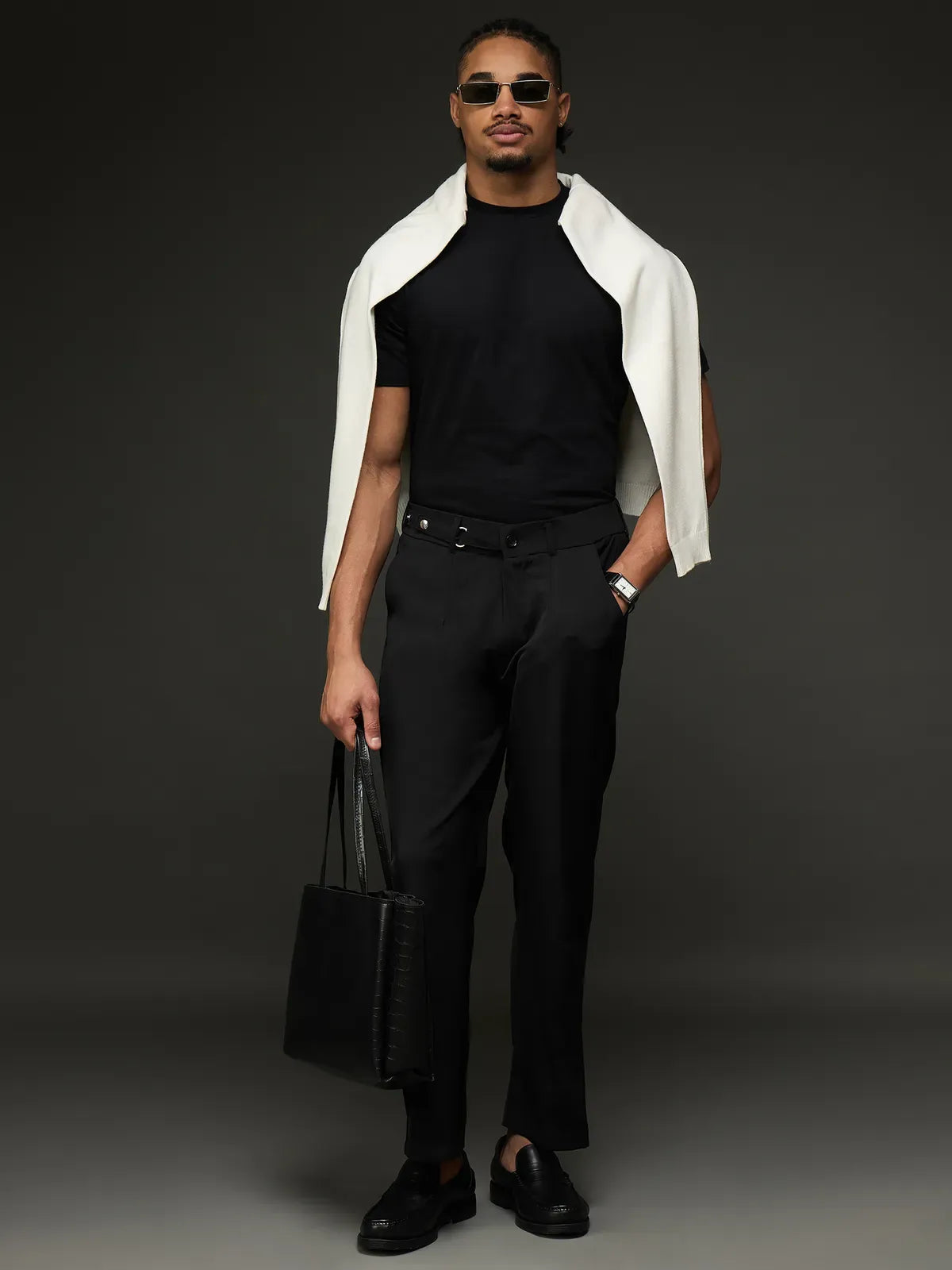 Pleated Formal Trousers (Black)