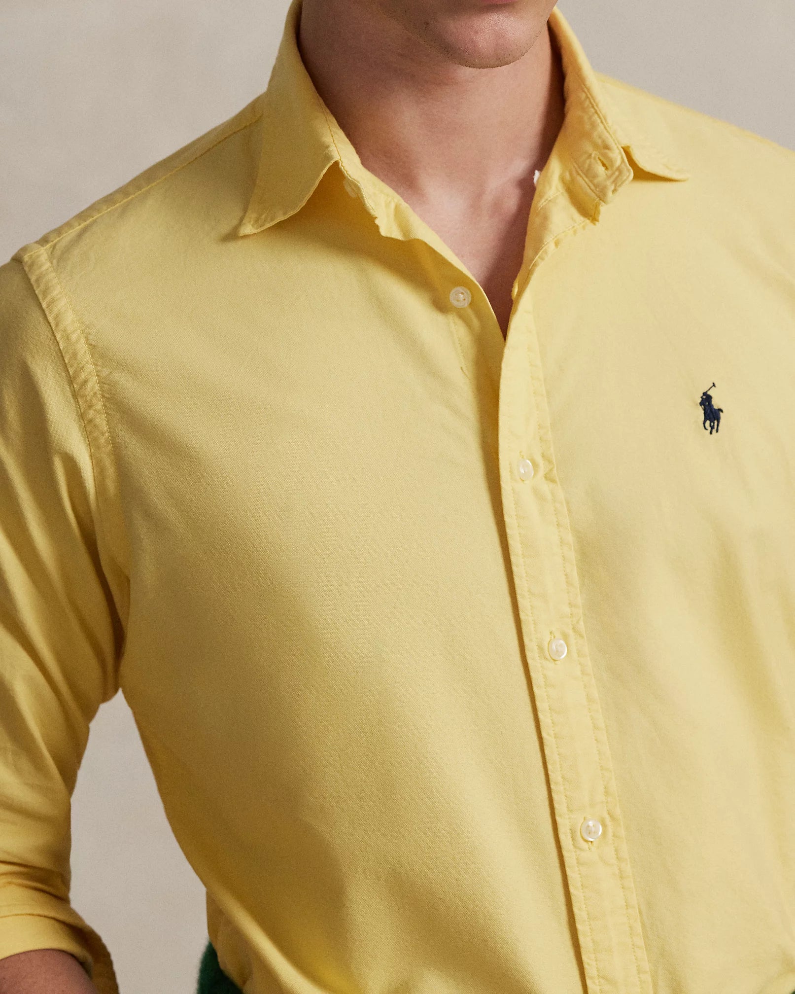Classic Fit Garment-Dyed Oxford Shirt (Corn Yellow)