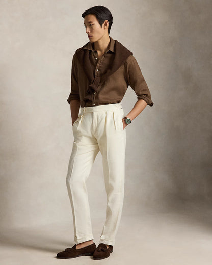 Classic Fit Linen Shirt (Chestnut)