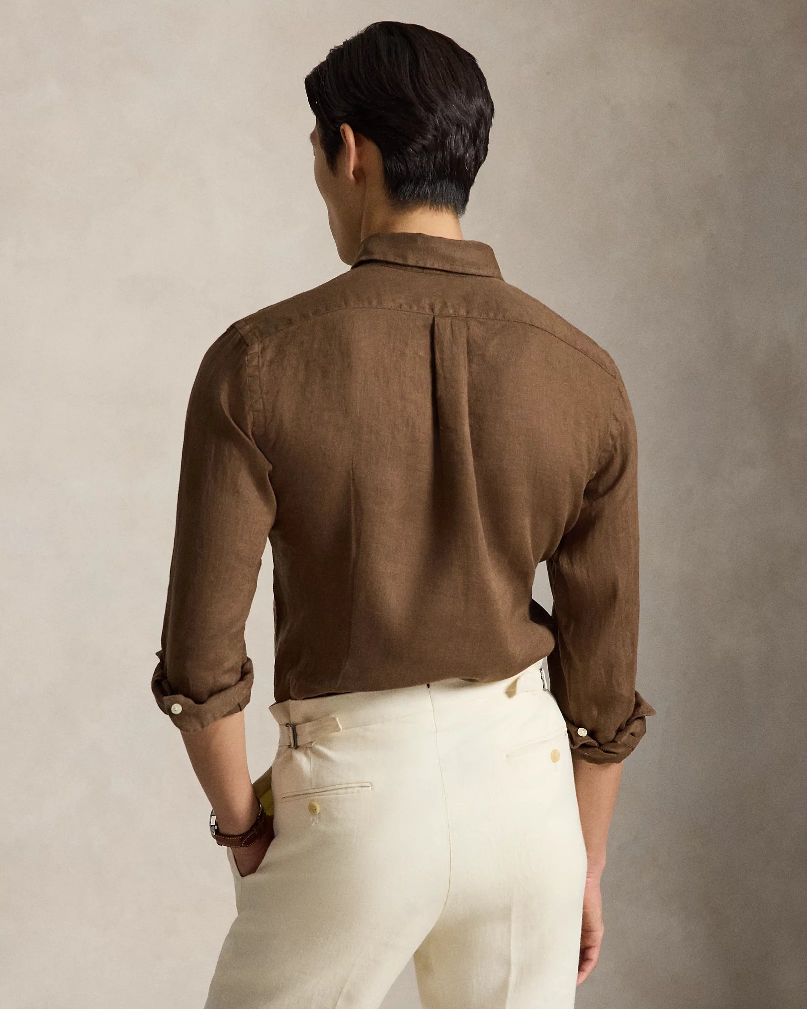 Classic Fit Linen Shirt (Chestnut)