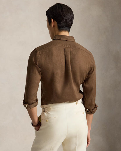 Classic Fit Linen Shirt (Chestnut)