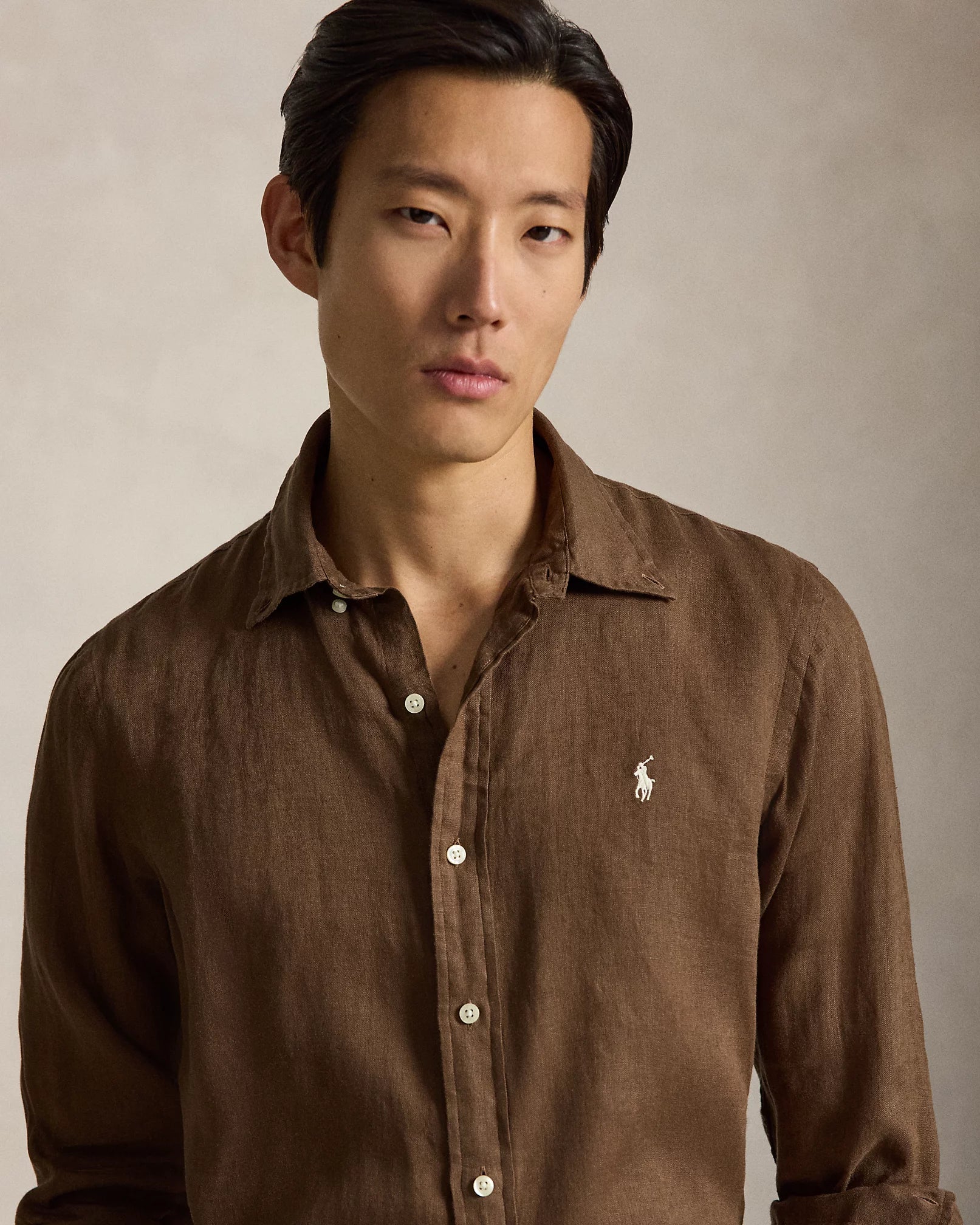 Classic Fit Linen Shirt (Chestnut)