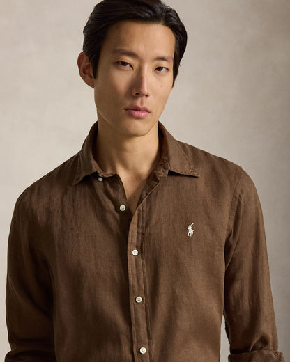 Classic Fit Linen Shirt (Chestnut)