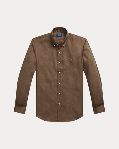 Classic Fit Linen Shirt (Chestnut)